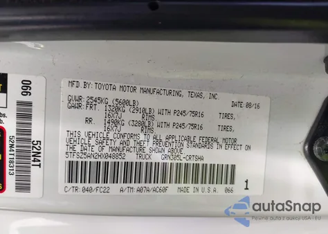 2017 Toyota Tacoma Sr5 V6 from USA, damaged, VIN 5TFSZ5AN2HX048852